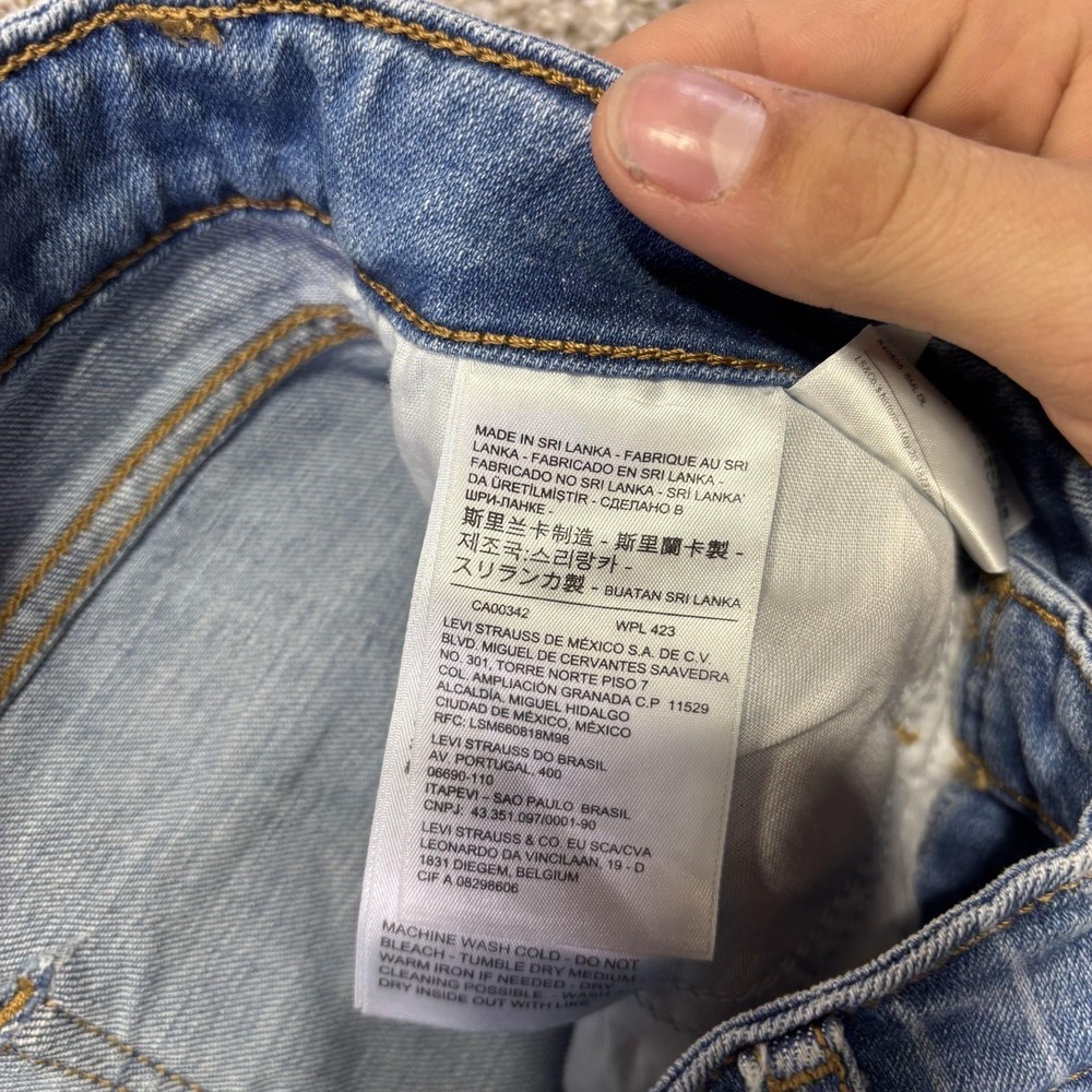Levis 721 High Rise Skinny Jeans Womens 2 Medium Blue Pinstripe W26 L30 Denim - Picture 13 of 15